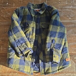 7 For All Mankind Blue and Green Quilted Shirt
